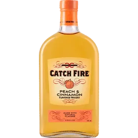 Catch fire peach & cinnamon flavored whiskey