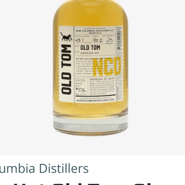 New Columbia Distillers Old Tom Gin