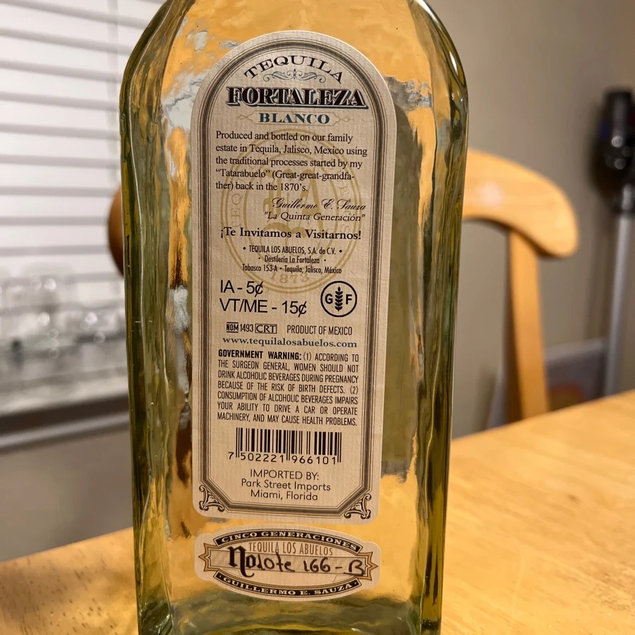 Fortaleza Lot 166-B Blanco Tequila