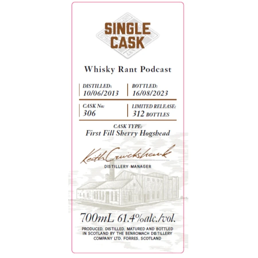 Benromach Single Cask #306 First Fill Sherry Hogshead